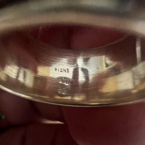 Tri-Tone Sterling Silver Spinner Stress Anxiety Relief Ring - Picture 6 of 7